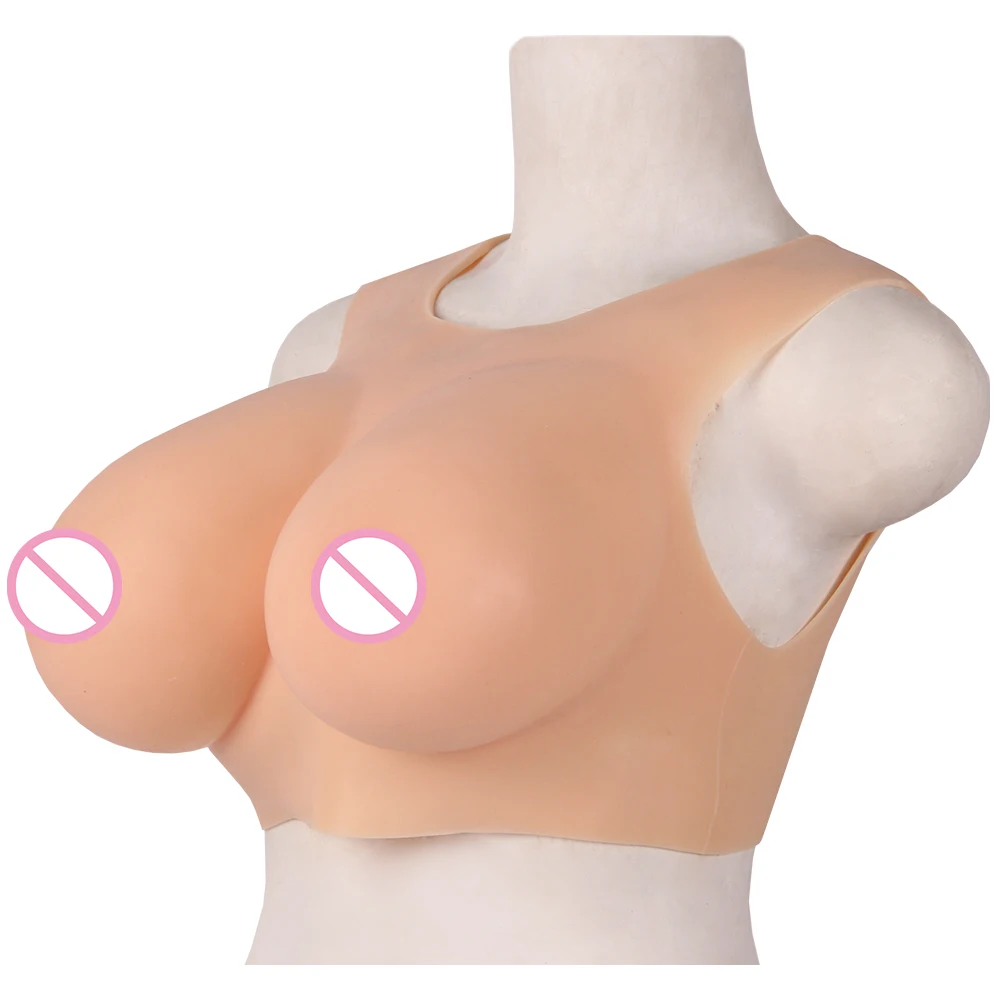 No Collar Fake Silicone Breast Forms B/C/D/E/G Cup Transgender Drag Queen Shemale Crossdress For Men