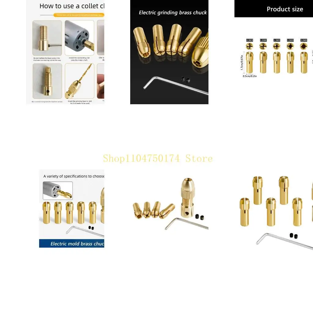 6Pcs Drill Chuck Collet Set with Keyless Drill Chuck 0.5-3mm Replacement Collet Top Sale