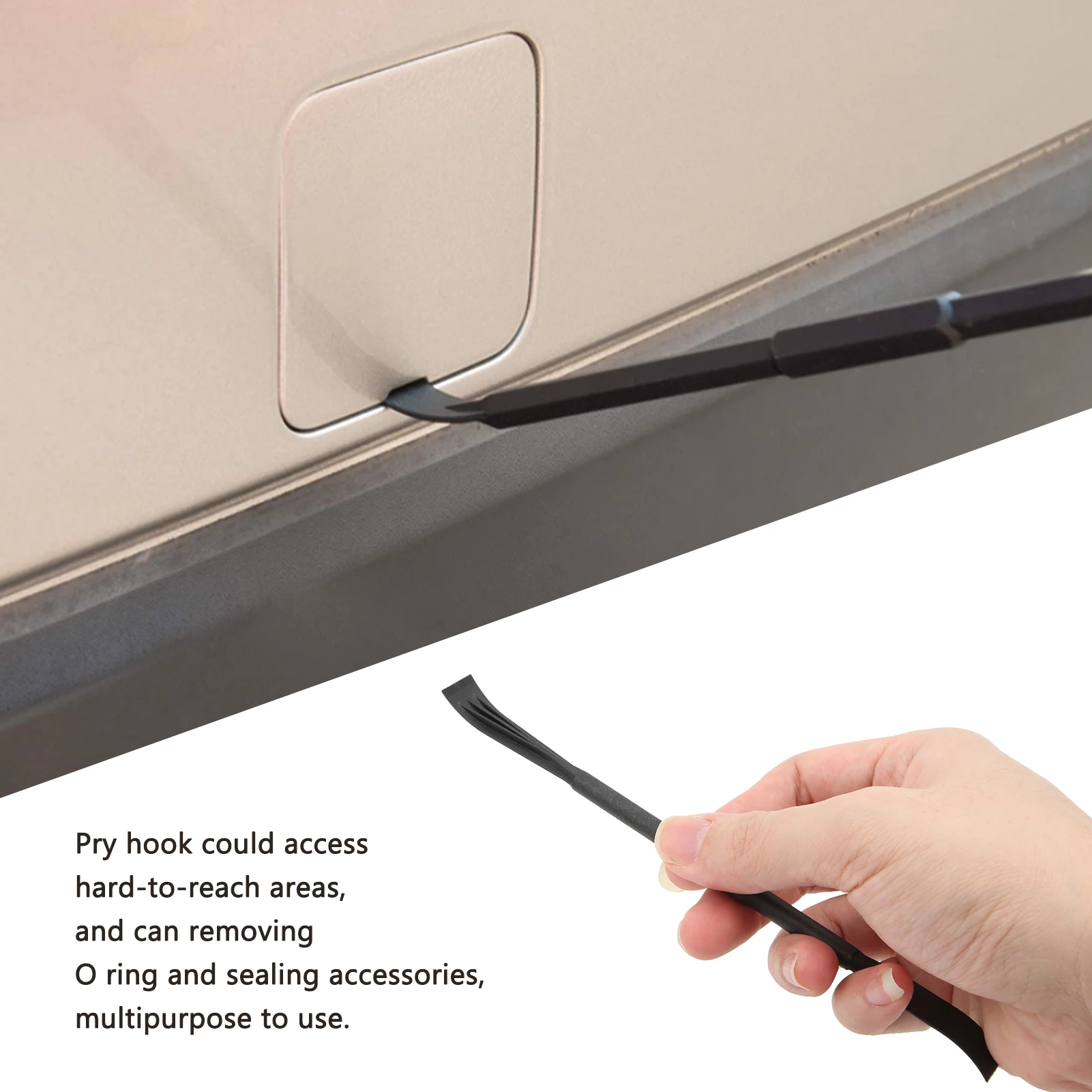 

6PCS Double Ended Prying Bar Hook Set - ABS Plastic O Ring Sealing Accessories Removal Tool Black