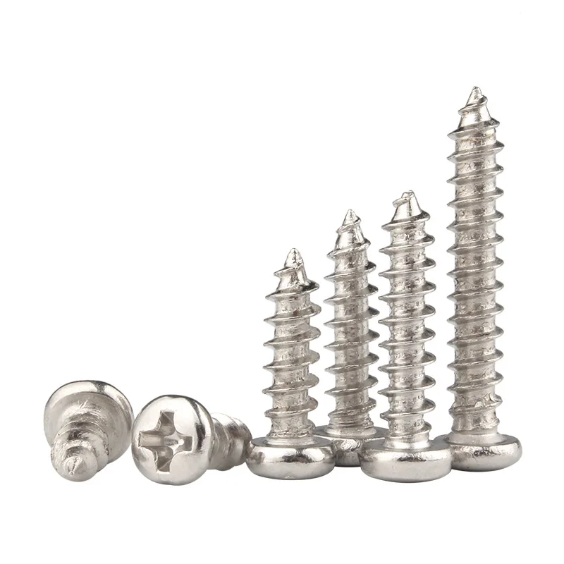 100-500pcs M1 M1.2 M1.4 M1.7 M2 M2.3 M2.6 M3 Cross Pan Head Mini Round Heads Sharp Tail Wood Screws Self Tapping Phillips Screw