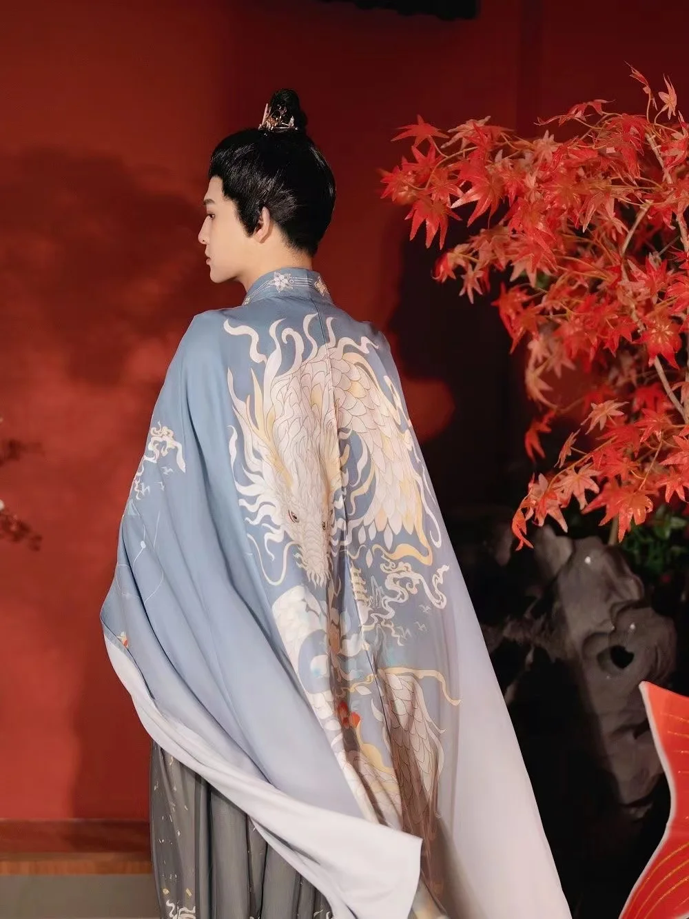 2024 Classic Dragon Cloak Men Women Spring Summer Large Ethereal Loong Printing Robe Chinese Ancient Clothing Cape Boys Girls