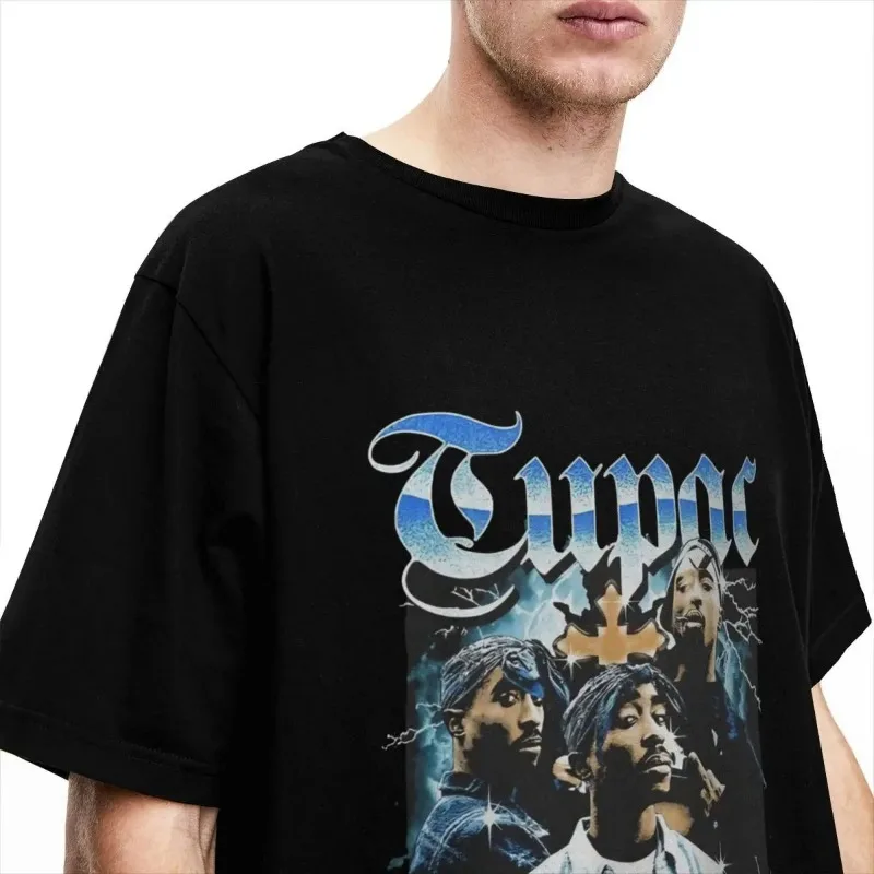 Men's Short Rap Singer Tupac 2Pac Printed Fashion  Top Harajuku Printed Cotton T-shirt Casual Basic O-neck Desig T-shirt