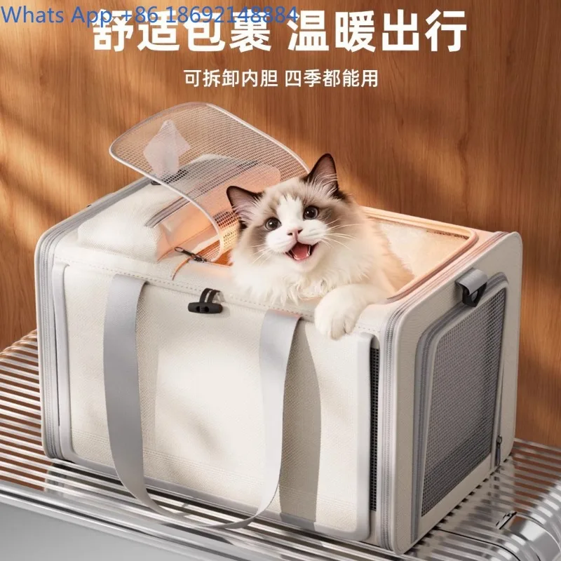 

Cat Carrier Winter Warm Outdoor Portable Cat Dog Backpack Large Capacity Pet Air Box Cat Bag Backpack Crossbody
