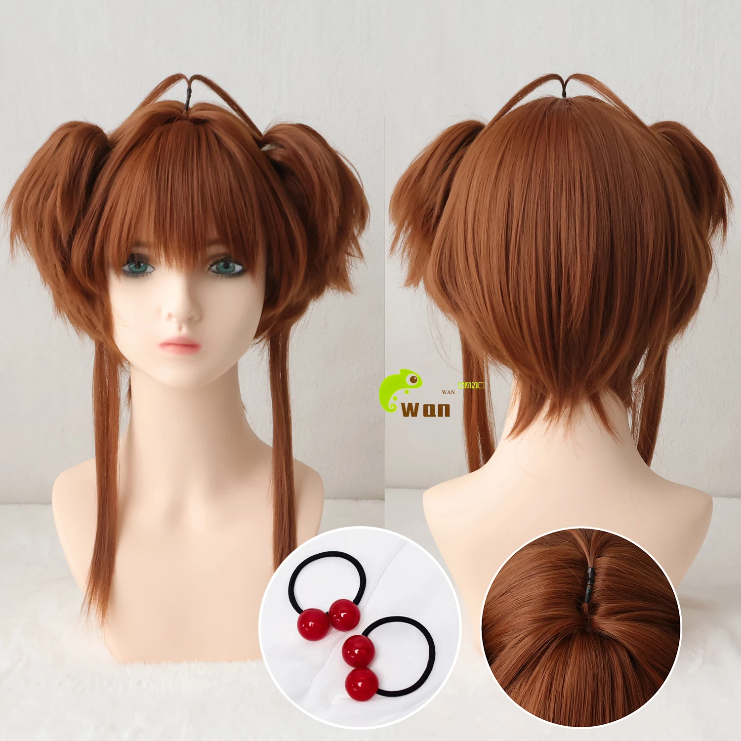 Anime Sakura Kinomoto Cosplay Perücke 46cm kurze braune Haare Frauen Sakura Cosplay Perücken hitze beständige synthetische Haar Perücke Kappe