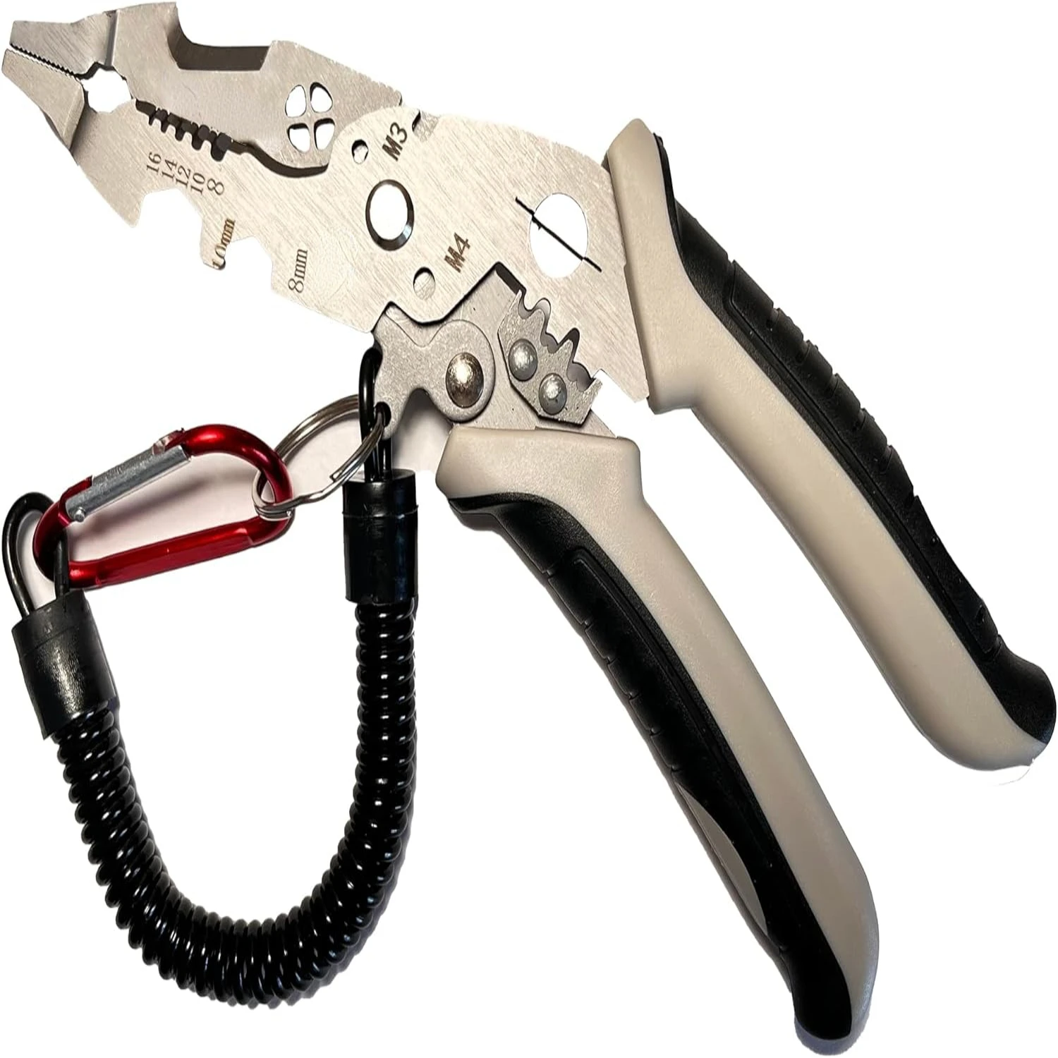 

Versatile 12-in-1 Stainless Steel Forged Wire Stripper Tool with Bolt Shearing, Shearing, Grabbing, Twisting, Looping, Crimping,