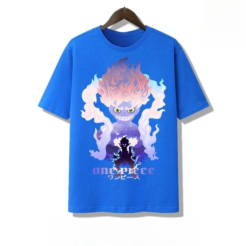 2025 Men ONE PIECE Summer Hot New Y2k Peripheral Pure Cotton Clothes Nautical King Luffy Five-speed Sauron Trendy Loose T-shirt