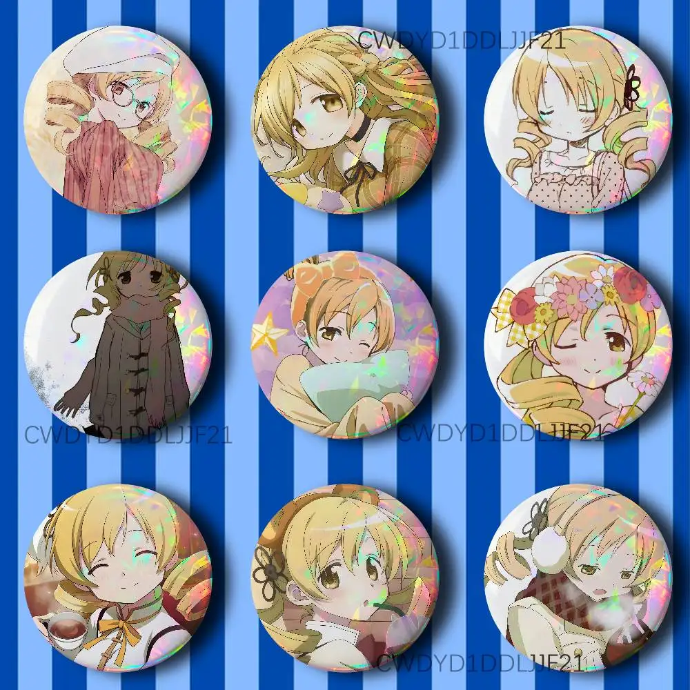 

M-Mami T-Tomoe Anime Badge Handmade Button Brooch for Backpack Hat Shirt Accessories Gifts