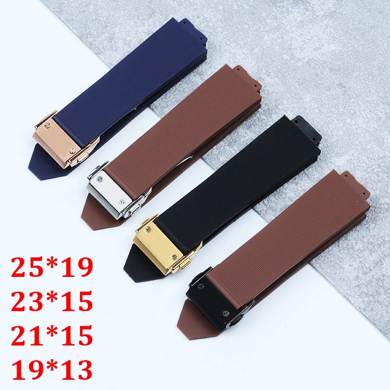 25×19mm 23×15 21×15mm 19×13mm For Hublot Big Bang Classic Fusion Series Watch Strap Watchband Silicone Rubber Band Bracelet Tool