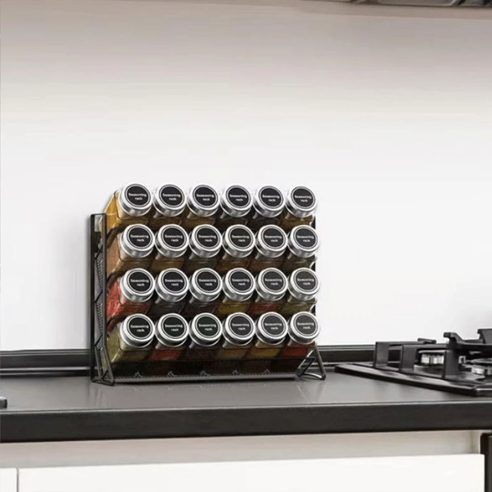 

Настенная 4-ярусная полка-органайзер для контейнеров, нескользящая подставка для специй и приправ, для хранения небольших банок