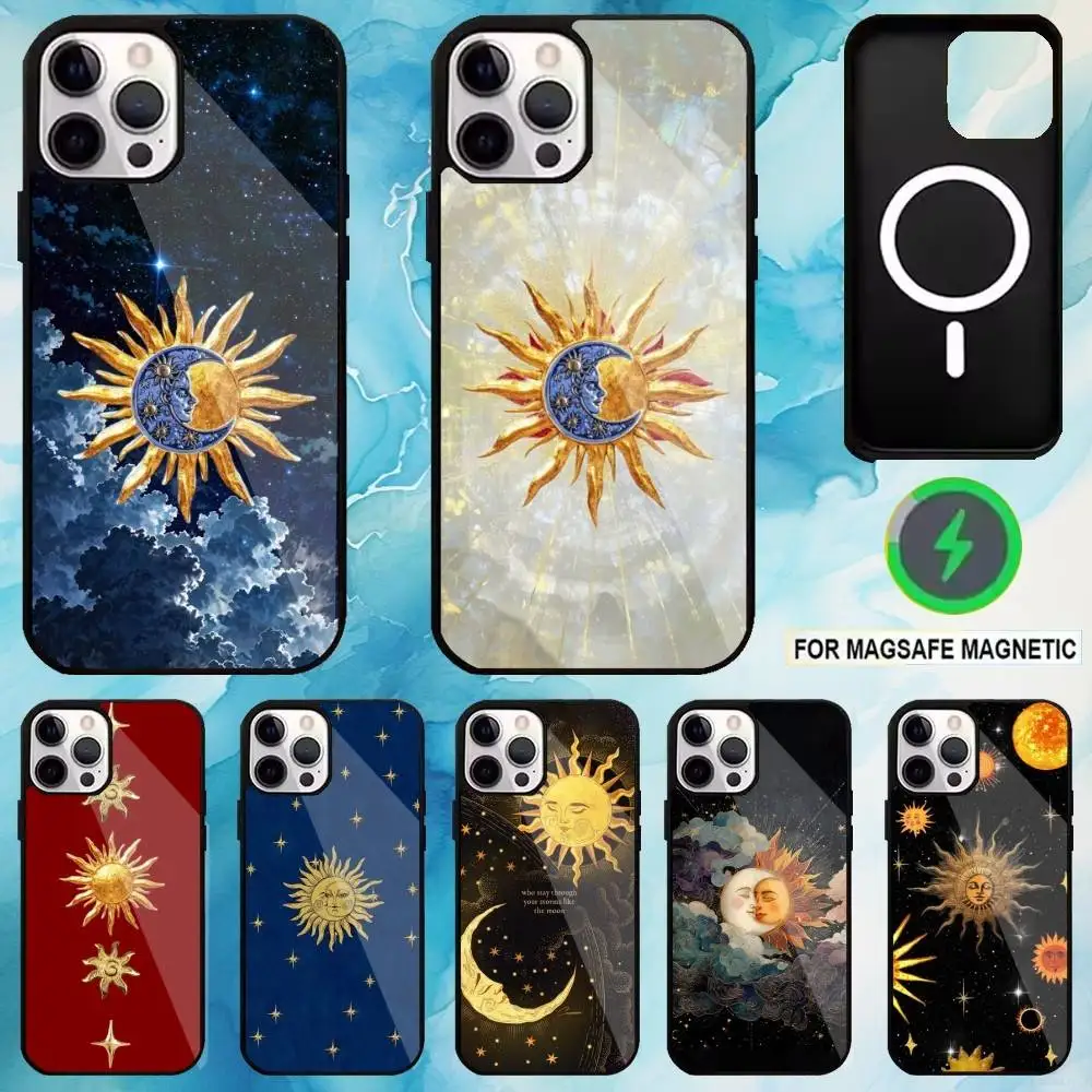 

Abstract Painting Sun And Moon Phone Case For iPhone17,16,15,14,13,12,11 Plus,Pro Max Magnetic For Magsafe Wireless Charging