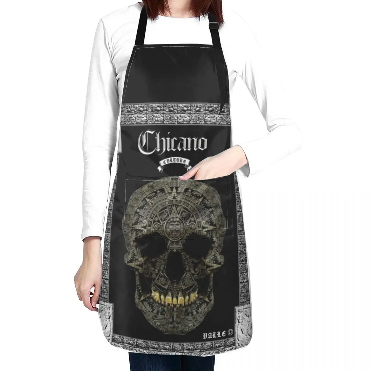 Chicano Culture Apron esthetician cleanings custom women's kitchen Hairdressing Apron