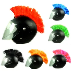 Mohawk Cuttable Helmet Decor Wig Detachable Pruiken Kleurrijke Hanekam Motocross Bright Color Helmet Mohawk Helmet Supplies