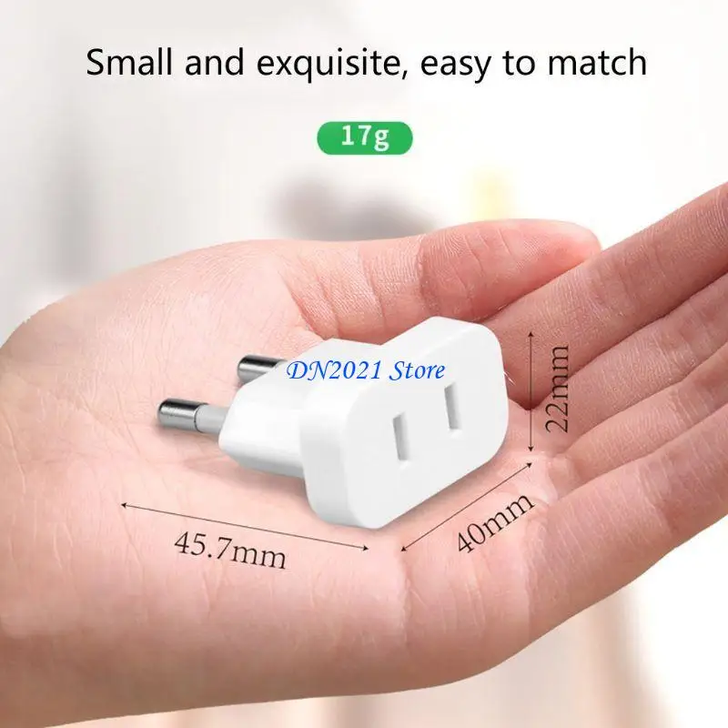 F3KE EU to US Power Plug Converter Adapter Travel Portable Child Safe Design