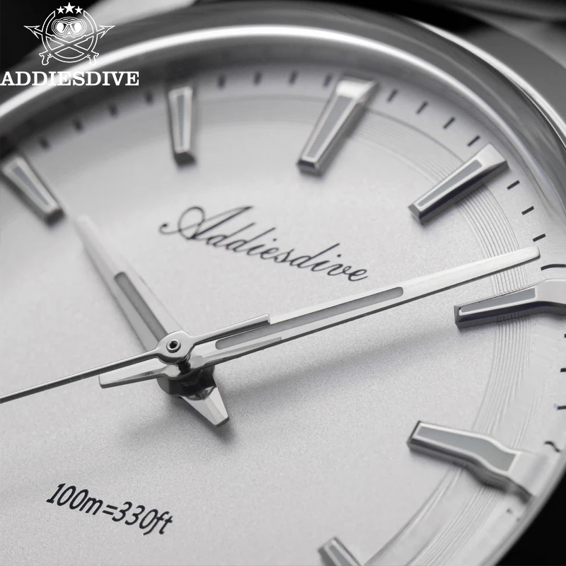 ADDIESDIVE Einfache Herrenuhr 36mm Blase Spiegelglas VH31 Quarzuhren Leuchtende wasserdichte Armbanduhr AD2066 Reloj Hombre