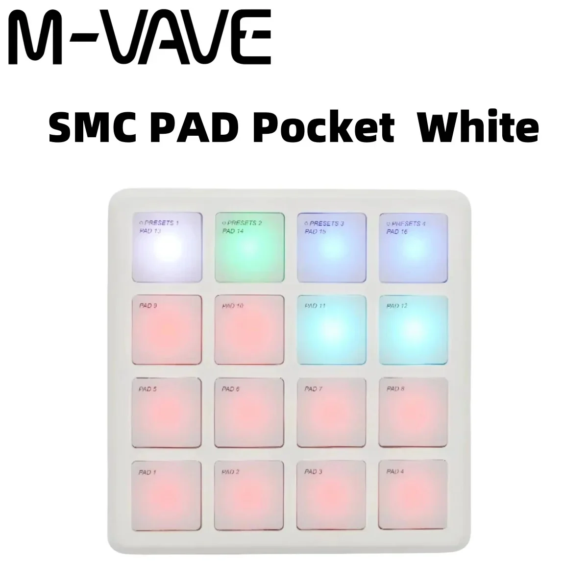 M-VAVE SMC-PAD POCKET White /Green/ Black Bluetooth MIDI Drum Pad Controller,16 Velocity Sensitive Pads for Beat Making view 6