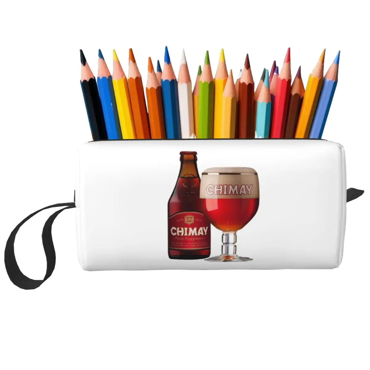 Chimay Logo Pencil Case for Kids Pen Box Pencil Bag Stationery Supplies Women Organizer Pouch