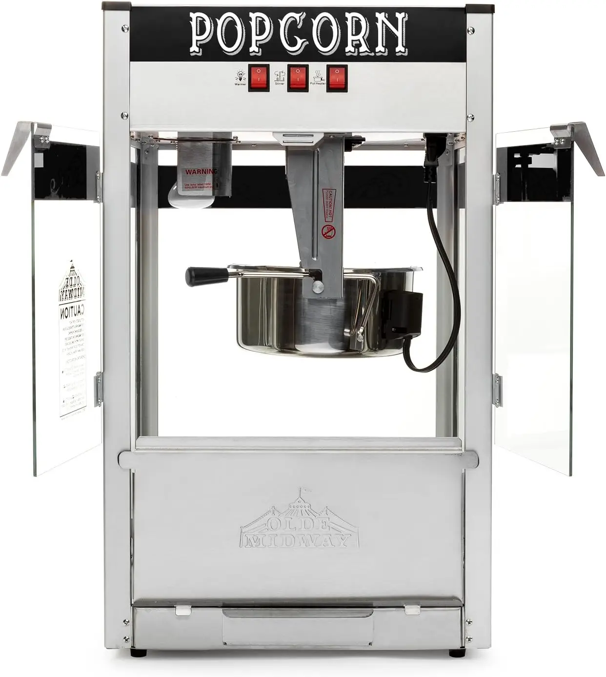 Machine à pop-corn commerciale Midway, Popper avec grande bouilloire de 12 onces, Noir