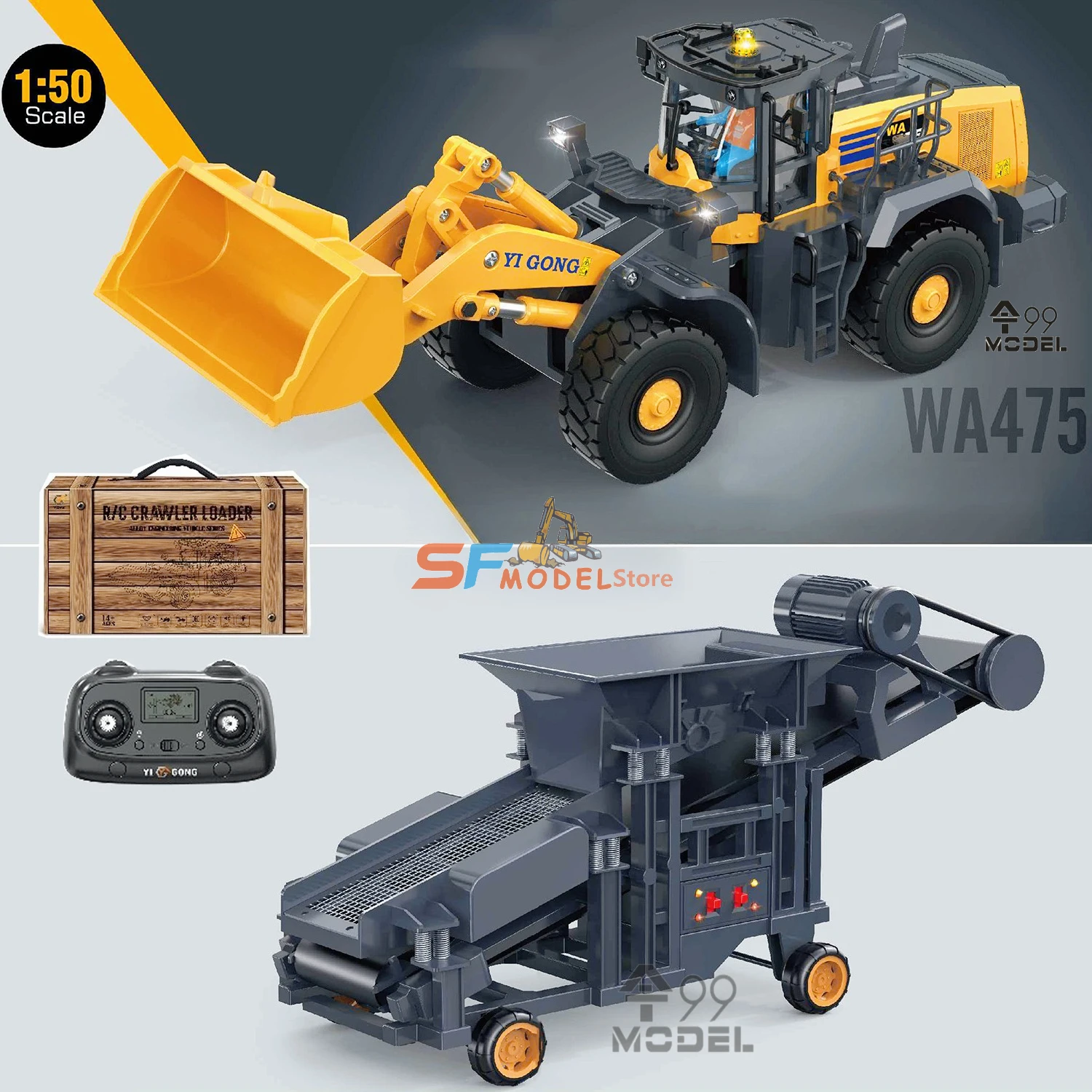 Nuevo 2026 Yi Gong 1/50 RC Camión Cargador, Camión Volquete, Excavadora, Cribadora de Arena, Rodillo Compactador, Mini Vehículo RC de Ingeniería, Juguete Eléctrico, Regalo