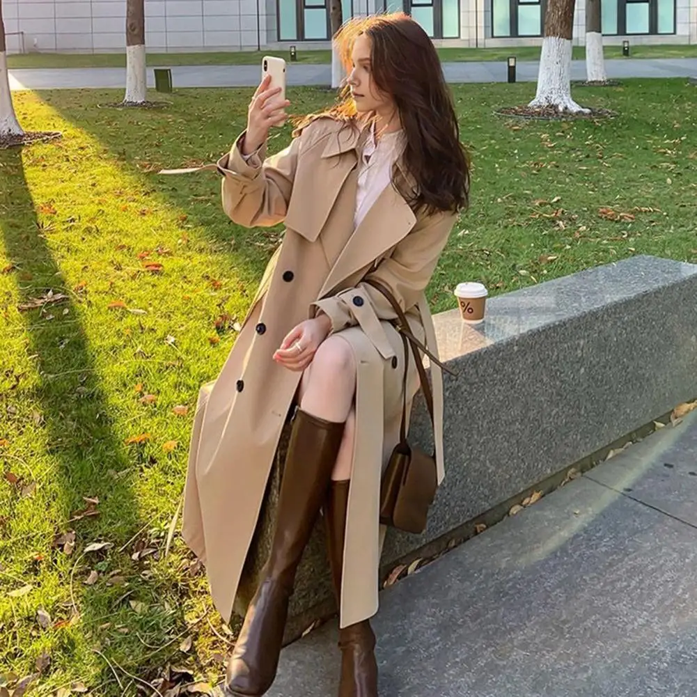 2024 New Short Coat Windbreaker Women's Spring Autumn Trench Coat Korean Short Ladies Solid Coat Women Double Bbreasted Outwear