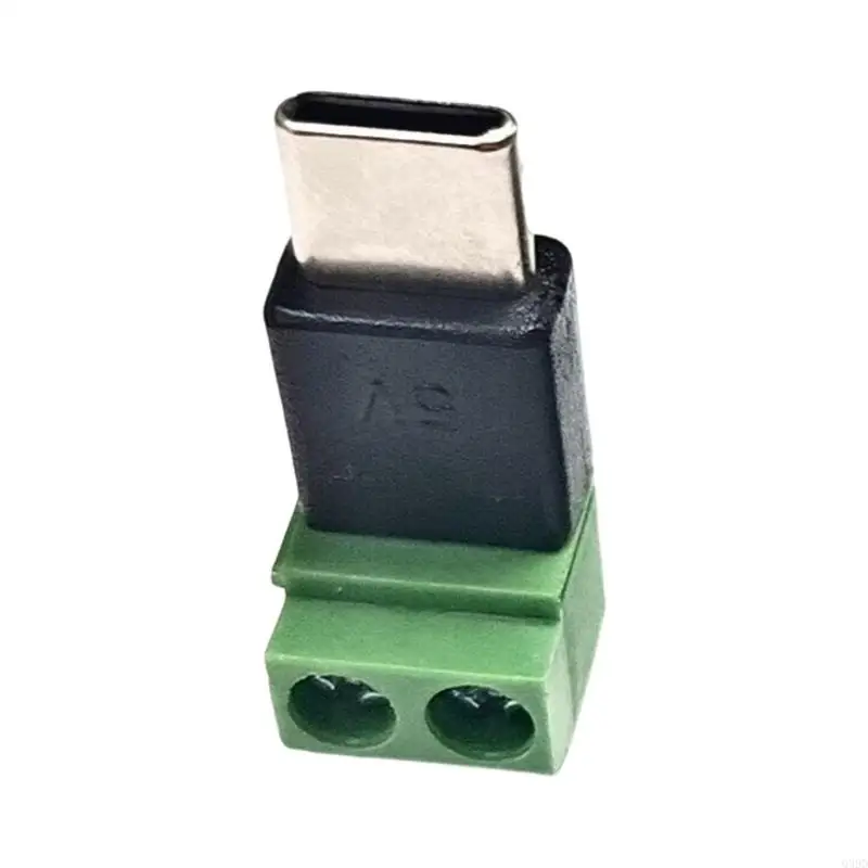 Q39D 5V Type C to 2 Pin Solderless Adapter USB C to Screw Terminal Adapter for Powering Toy Small Electronics and Gadgets
