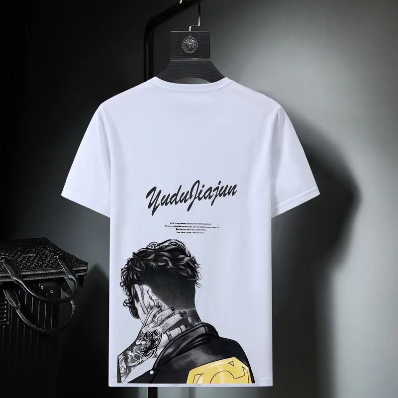 T-shirt d'été en coton pour hommes, grande taille, marque tide, manches courtes, imprimé, compatissant, 8xl 9xl 10xl