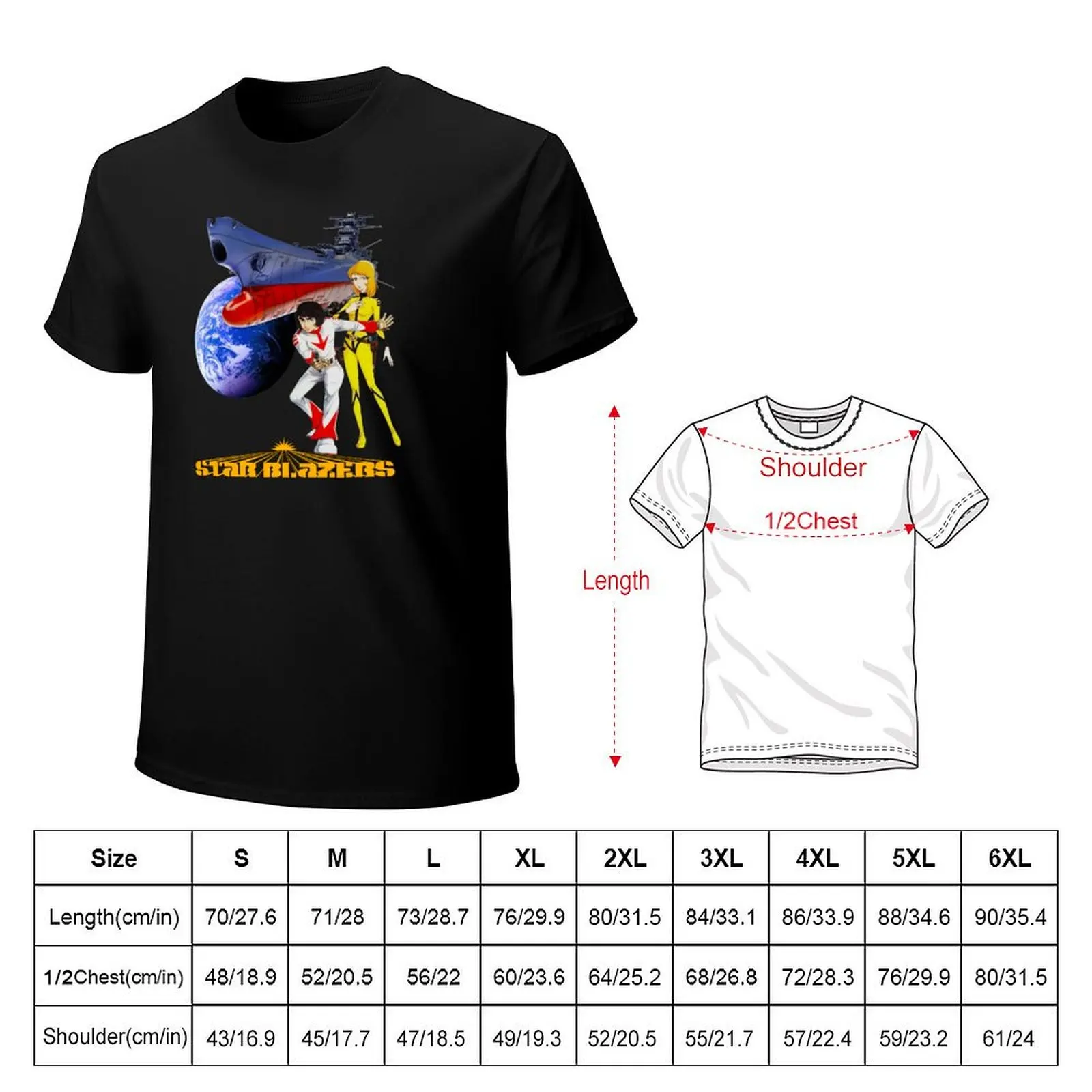 Star Blazers T-Shirt shirts graphic tees hippie clothes quick drying plus size men clothing