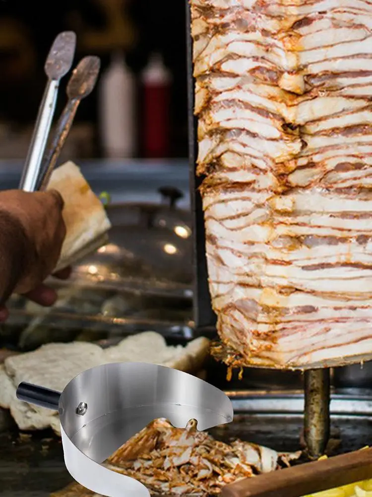 Récepteur de viande portatif, pelle à barbecue, gril résistant à la chaleur, plaque à viande, rôtissoire, poêle pour Machine Shawarma, Doner Kebab