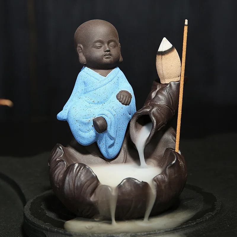 

Creativity The Little Monk Incense Cones Burner Incense Censer Handmade Porcelain Buddhism Censer Incense Stick Holder