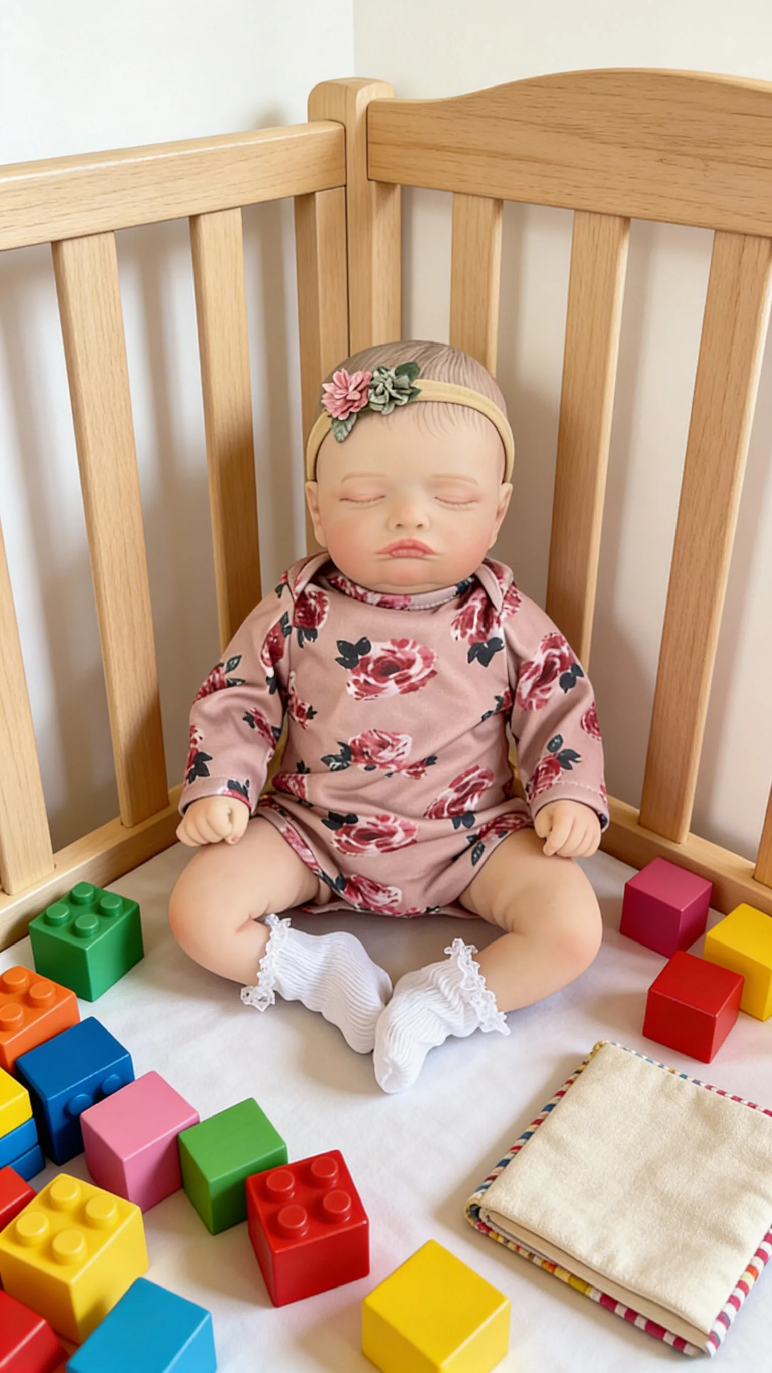 

18inch Rosalie Lifelike Reborn Doll Soft Cloth Body/Full Viny Body Multiple Layers Painting Skin Hand Paint Hair Visible Veins