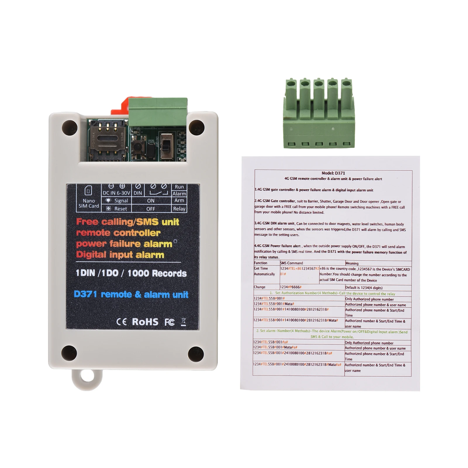 Sim Gsm Alarm - Relè Apri Cancello GSM, Telecomando 2G,