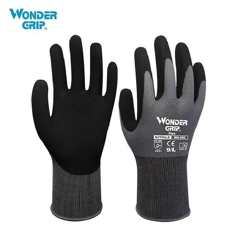 1/12 Pair Wonder Grip Garden Safety Gloves Nylon Nitrile Sandy Coated Work Gloves