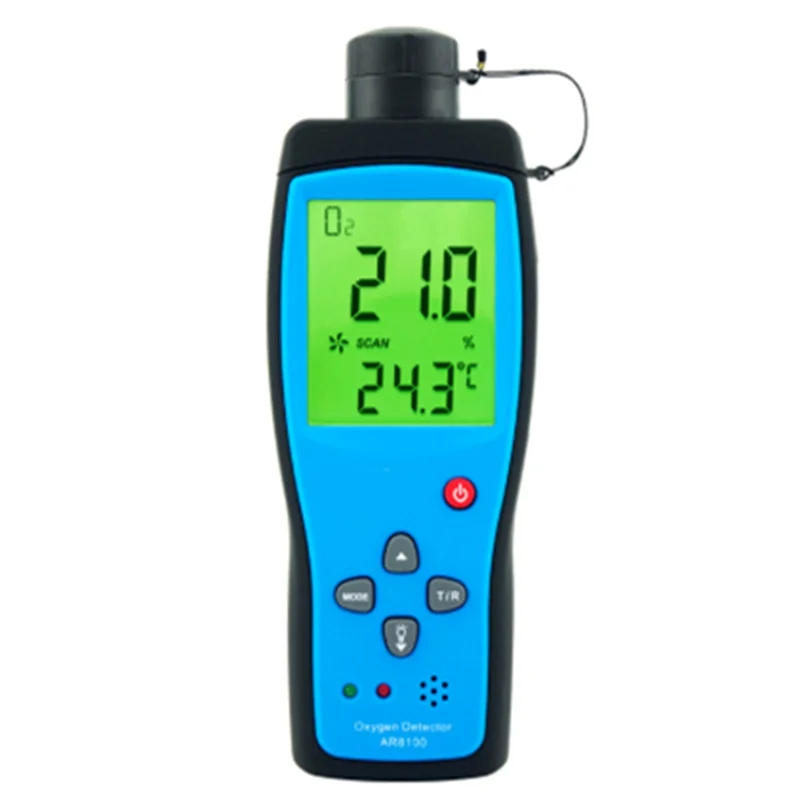 【B74A】Detector de oxígeno Detector de gas O2 AR8100 LCD recargable SENSOR inteligente medidor de gas O2 Monitor de oxígeno