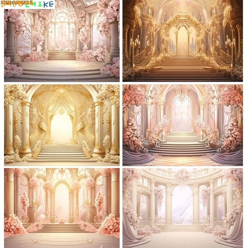 

Bouquet Wedding Ceremony Stage Fantasy Photography Backdrop Props Anniversary Archway With Flowers Photo Studio Background HL-09