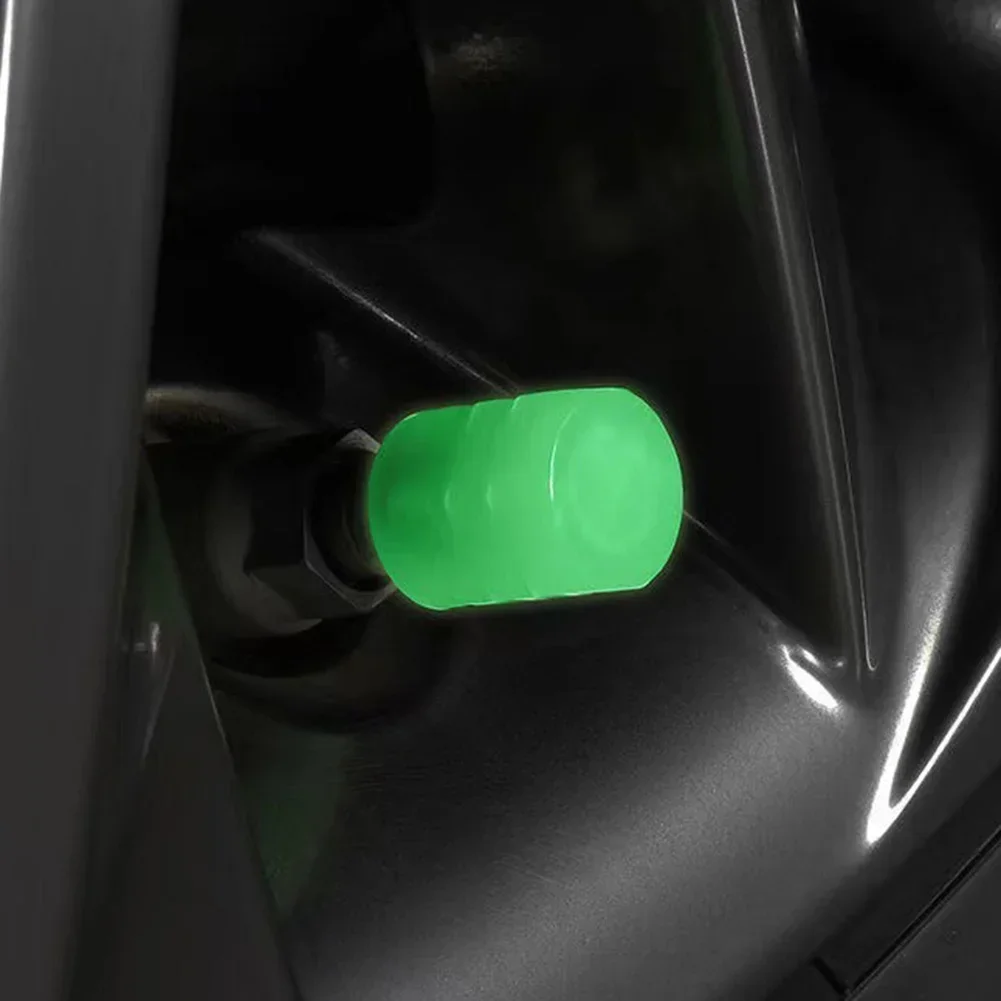 

4Pcs Tire Valve Cap Luminous Car Vehicle Wheel Valve Cap Glow Dust Cover Plastic Valve Stems Accessories 1.2x1.6cm
