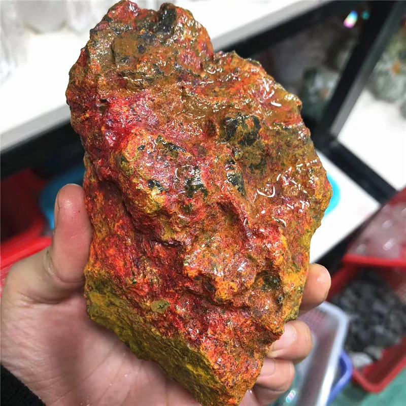 Wholesale Raw Precious Gemstone Natural Realgar Stone Arsenic Sulphide Ore Crystal MineralFeng Shui Mineral Crystal For Sale