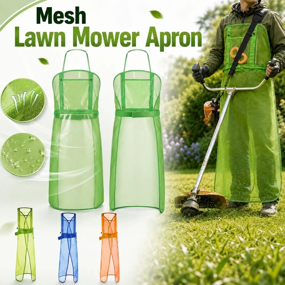 Mesh Lawn Mower Apron Breathable Adjustable Garden Work Apron Solid Color with Pocket Weeding Apron For Trimming Landscaping
