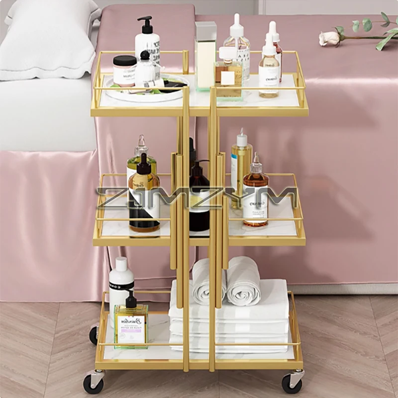 Professional Salon Trolleys Salon Furniture Manicure Mobile Tools Trolley Modern Commercial Multi-layer Storage Beauty Cart