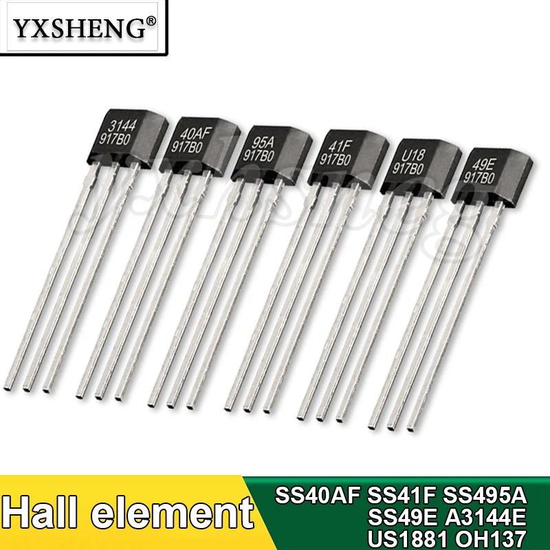 10PCS A3144E OH137 SS40AF SS41F SS495A SS49E US1881 Hall Sensor TO-92 Chip