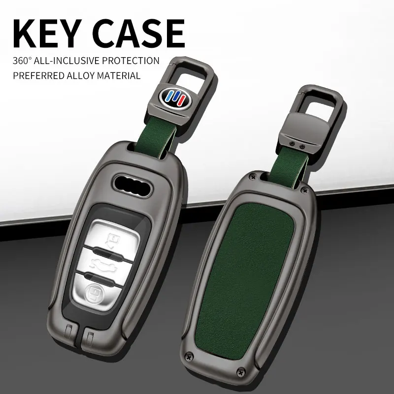 Zinc Alloy Car Key Case Cover For Audi A6 Remote Control Protector For Audi Full Series A6 A4 A7 Q5 A5 Car Key Shell Accessories