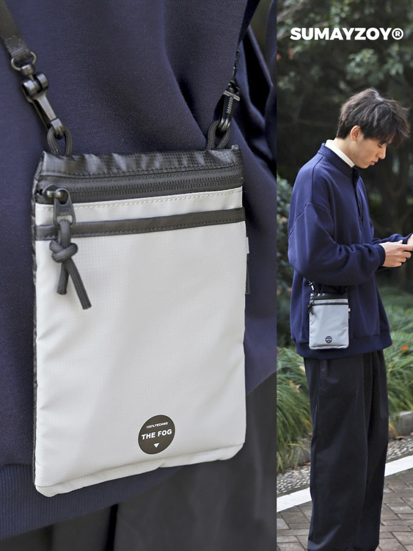 sumayzoys-カジュアルミニクロスボディバッグ男性用軽量ストリートスタイル携帯電話バッグ学生ファッションスリングバッグストリートトレンド