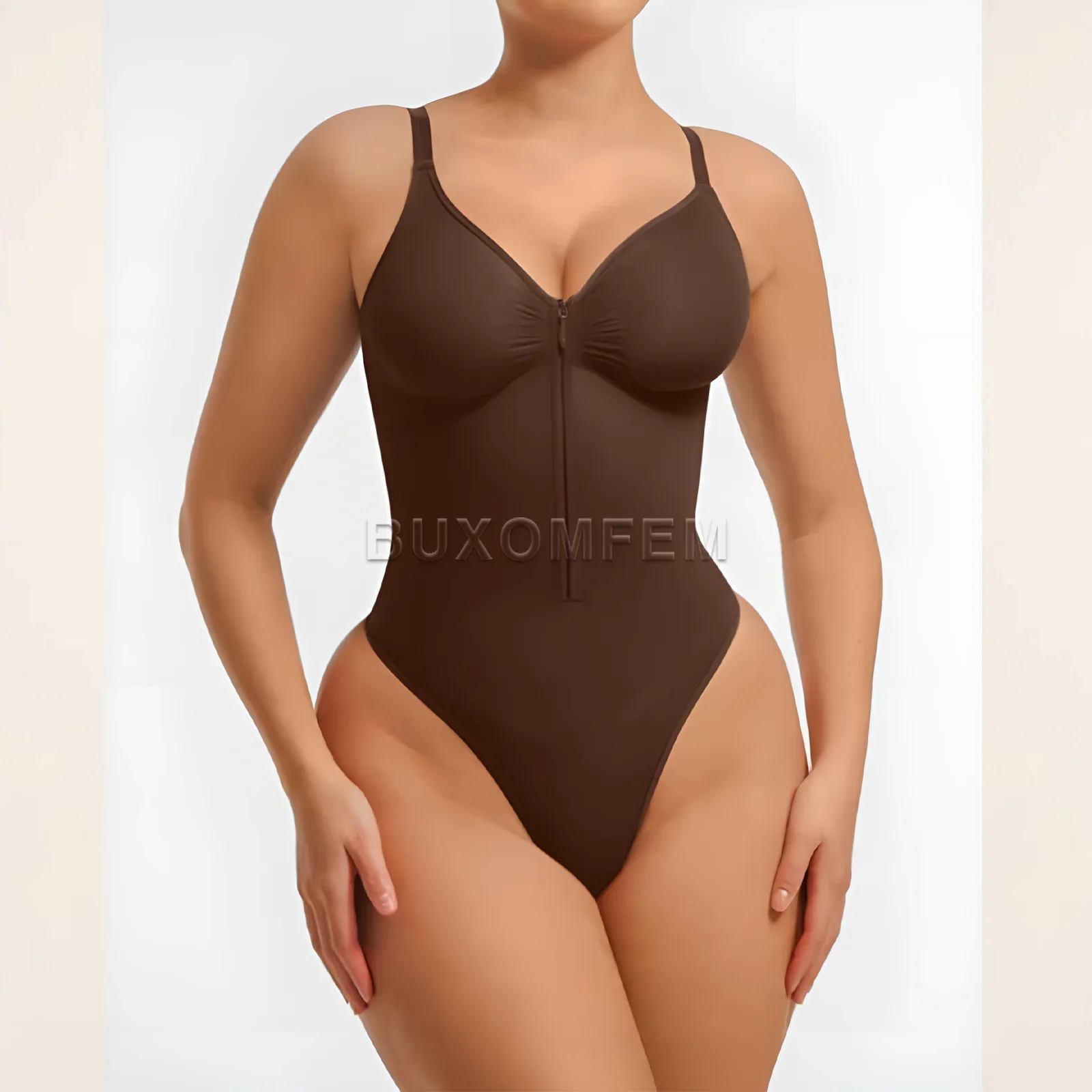 Damen ärmelloser, figurbetonter Jumpsuit: Dehnbar, atmungsaktiv, farbenfroh, bauchkontrollierend, für den Strand, Triangel-Shapewear – Detail 17