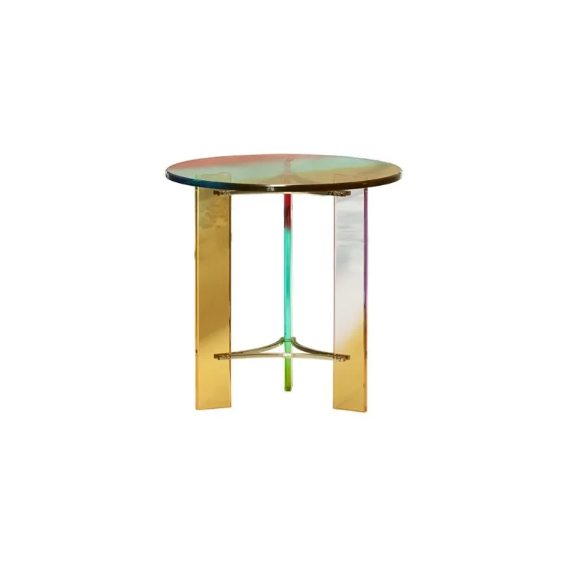 

acrylic transparent rainbow simple table, household living room round edge table, coffee table