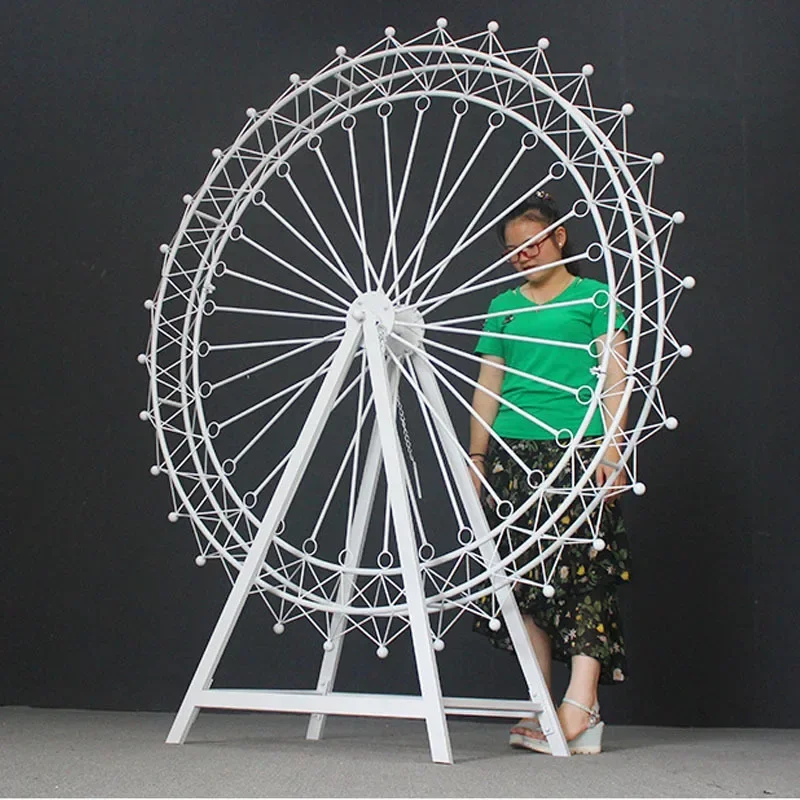 Wrought iron retro large Ferris wheel wedding props stage garden landscape floor ornament metal handicrafts