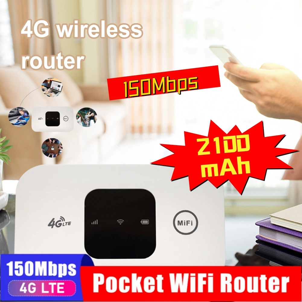H5577 4G جيب موزع إنترنت واي فاي نقطة اتصال متنقلة محمولة 150Mbps 4G راوتر لاسلكي مع فتحة للبطاقات SIM تغطية واسعة النطاق العريض #3