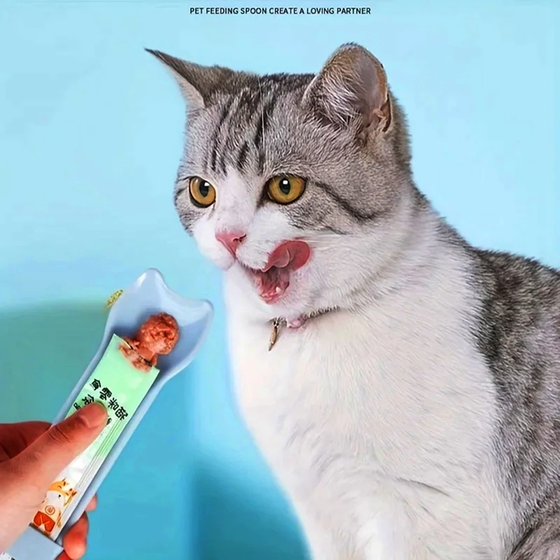 Cat Noodle Squeeze Spoon, Cat Noodle Feeder, Suitable For Licking Wet Cat Snacks, Pet Snack Feeding Tools,Pet Supplies