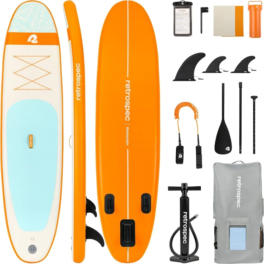 

Weekender Inflatable Stand Up Paddle Board Includes Paddle, Pump, and Accessories 10’6” Lightweight iSUP, Puncture