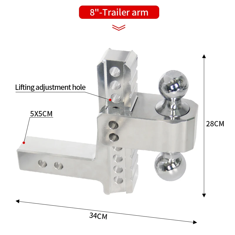 Adjustable Double Ball Head Car Trailer Hitch Aluminum Alloy Forged Trailer Parts & Accessories