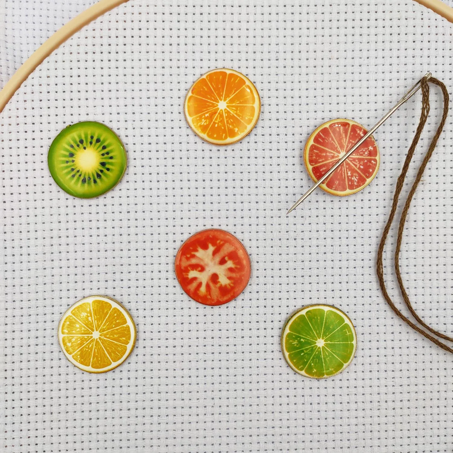 Needle Minder Magnetic Set of 3 Fruit Needle Magnet Pin Holder Cross Stitch Embroidery Project DIY Needle Keeper Finder Sewing