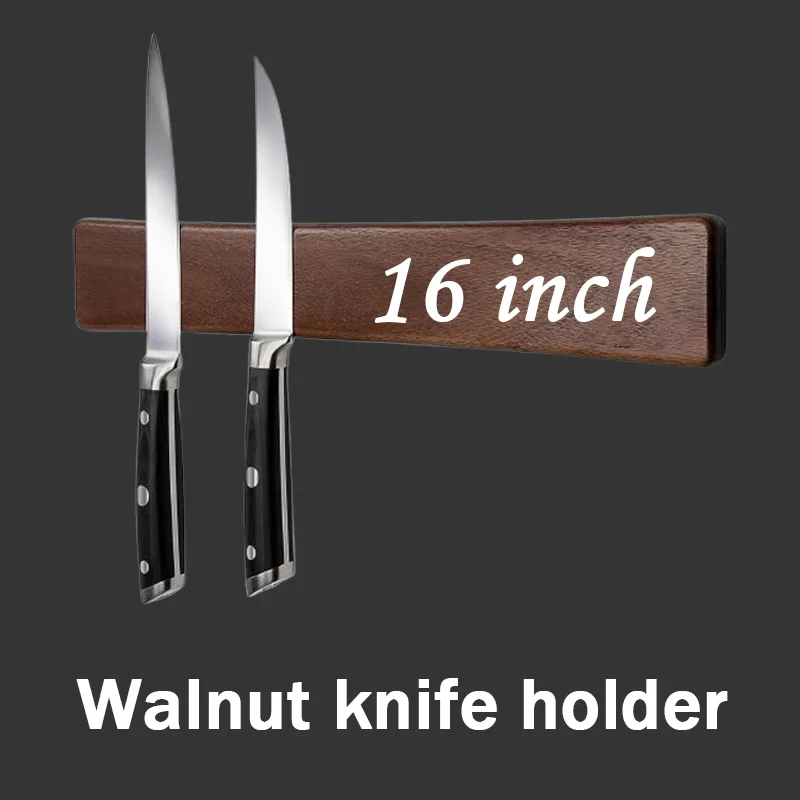 

16 inch walnut magnetic knife holder, lightweight knife holder, suitable for kitchen, warehouse, home storage, good helper