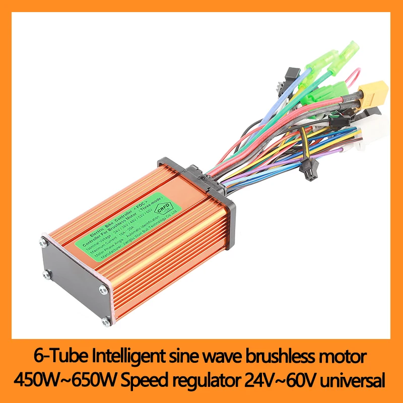 

6-трубный интеллектуальный трехрежимный синусоидальный бесщеточный двигатель 180 Вт ~ 400 Вт регулятор скорости 24 В ~ 60 В универсальный для мотоциклов